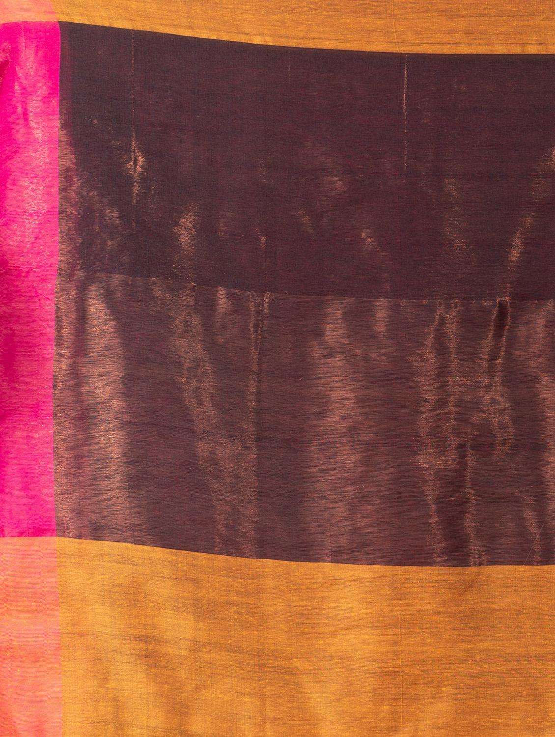 women solid handloom saree with blouse - 22045850 -  Standard Image - 2