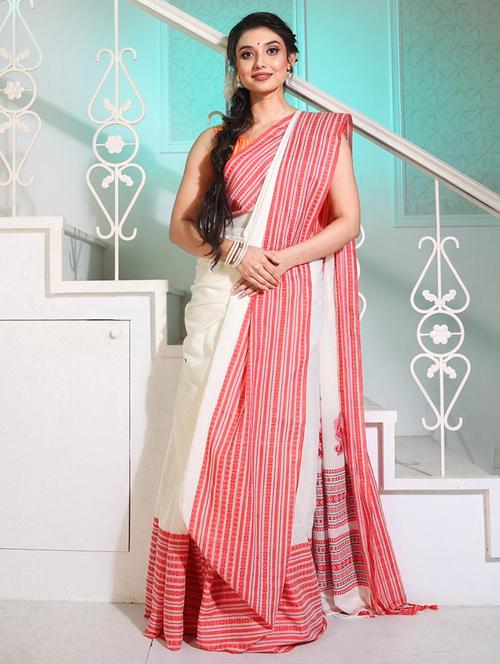 women self design handloom saree with blouse - 22045899 - Standard Image - 0