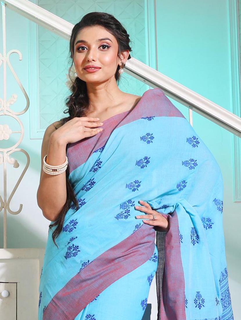 women self design handloom saree with blouse - 22045907 - Standard Image - 2