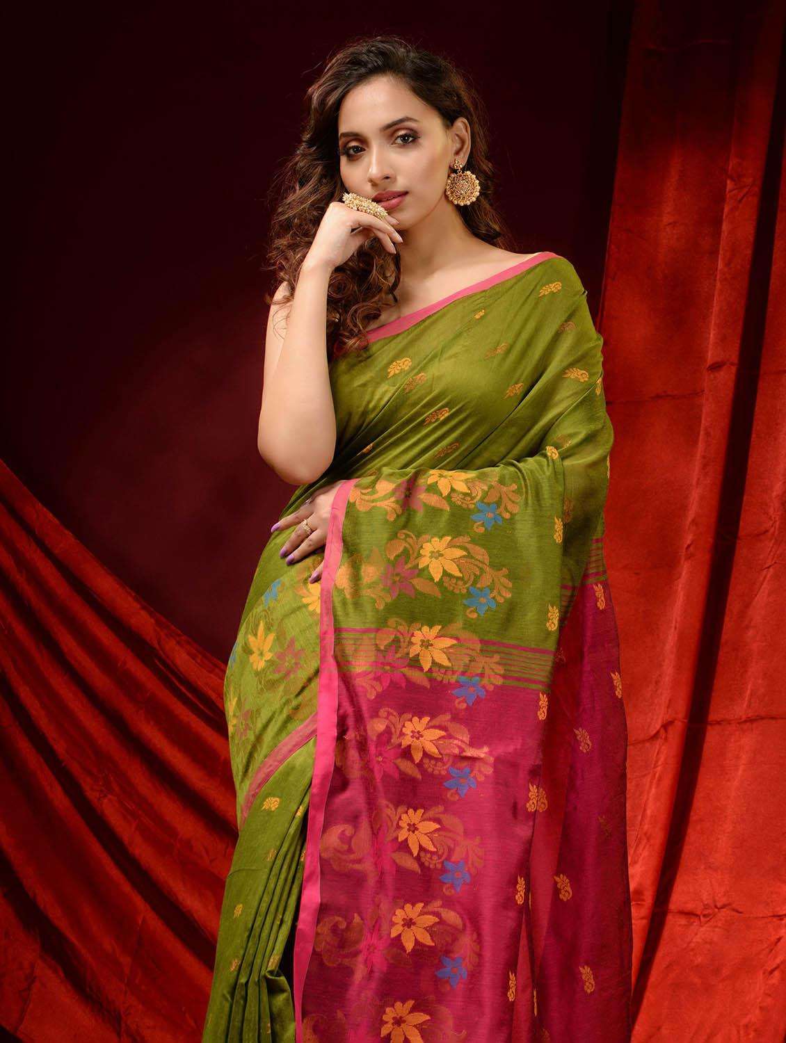 women self design bomkai saree with blouse - 22046015 -  Standard Image - 2