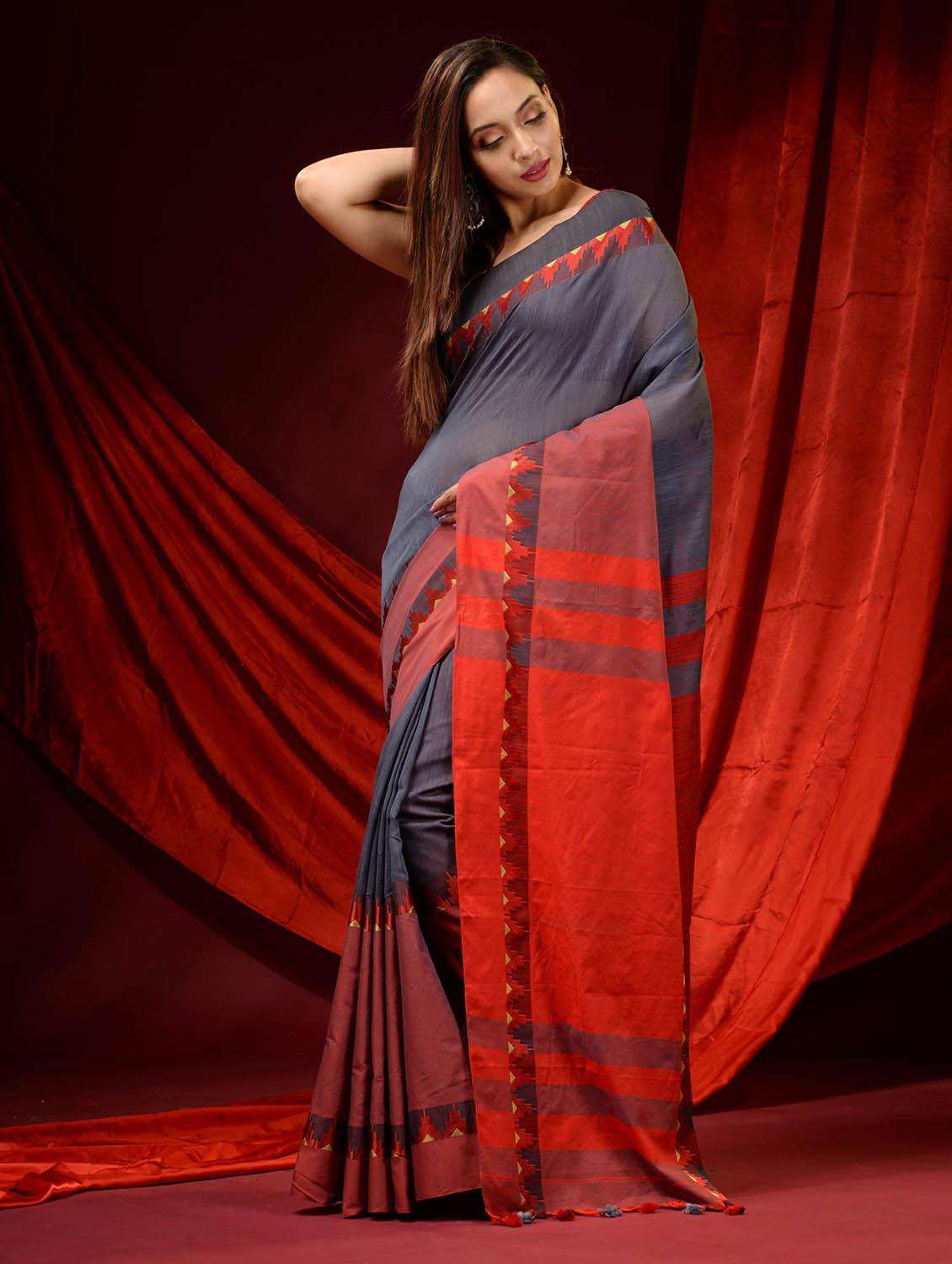 women self design handloom saree with blouse - 22046022 -  Standard Image - 2