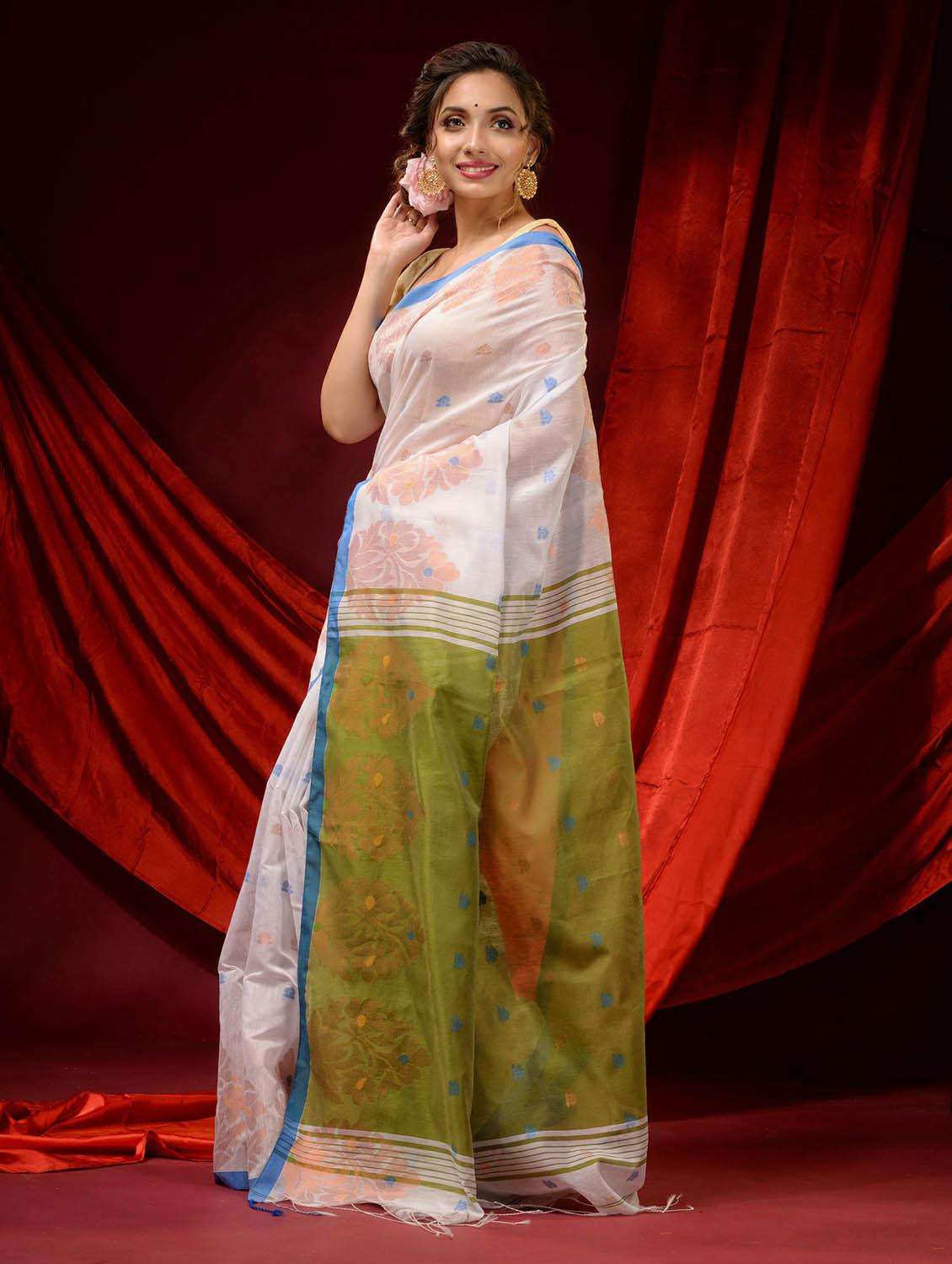 women self design handloom saree with blouse - 22046036 - Standard Image - 2