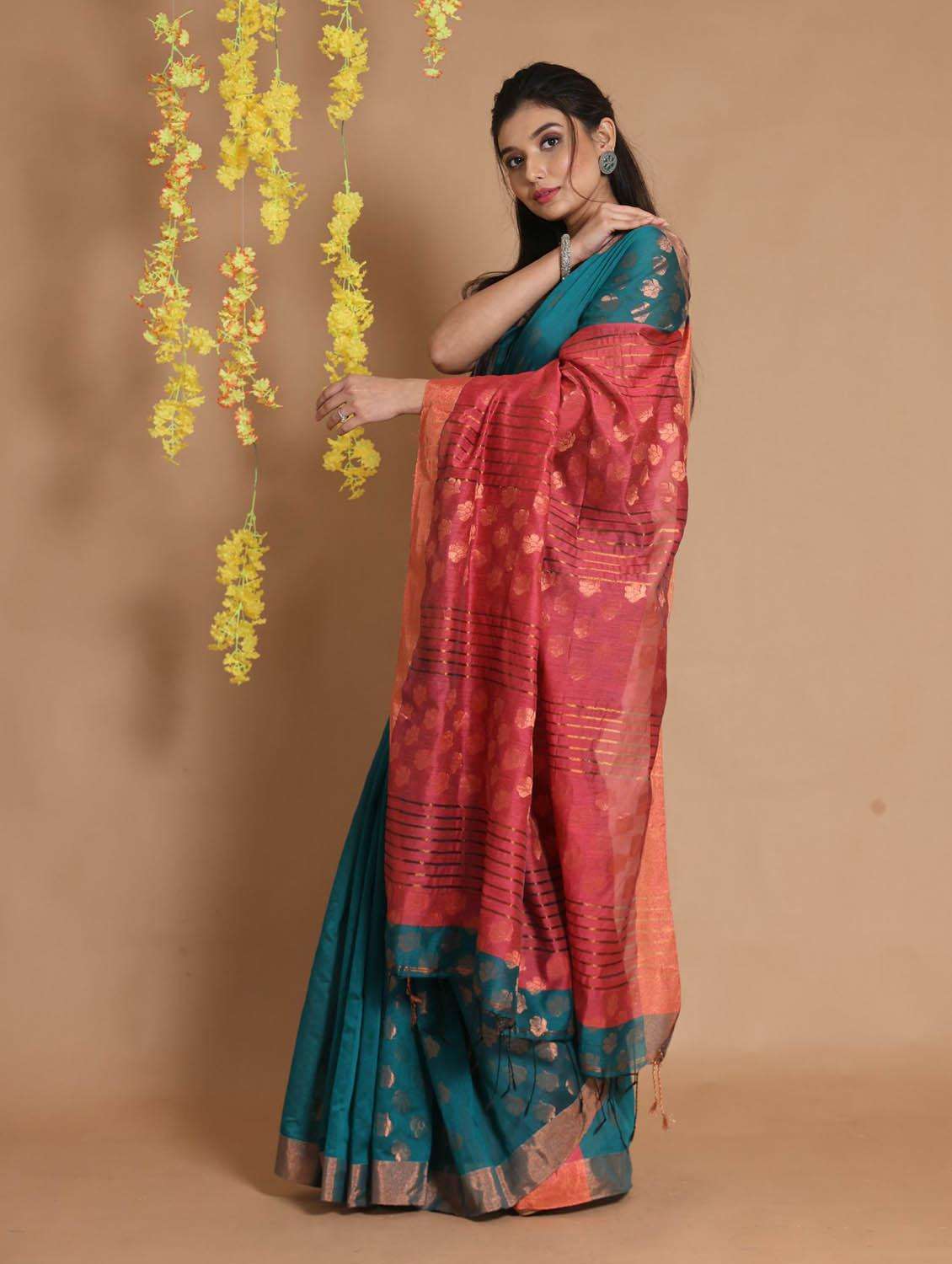 women self design bomkai saree with blouse - 22046051 -  Standard Image - 2