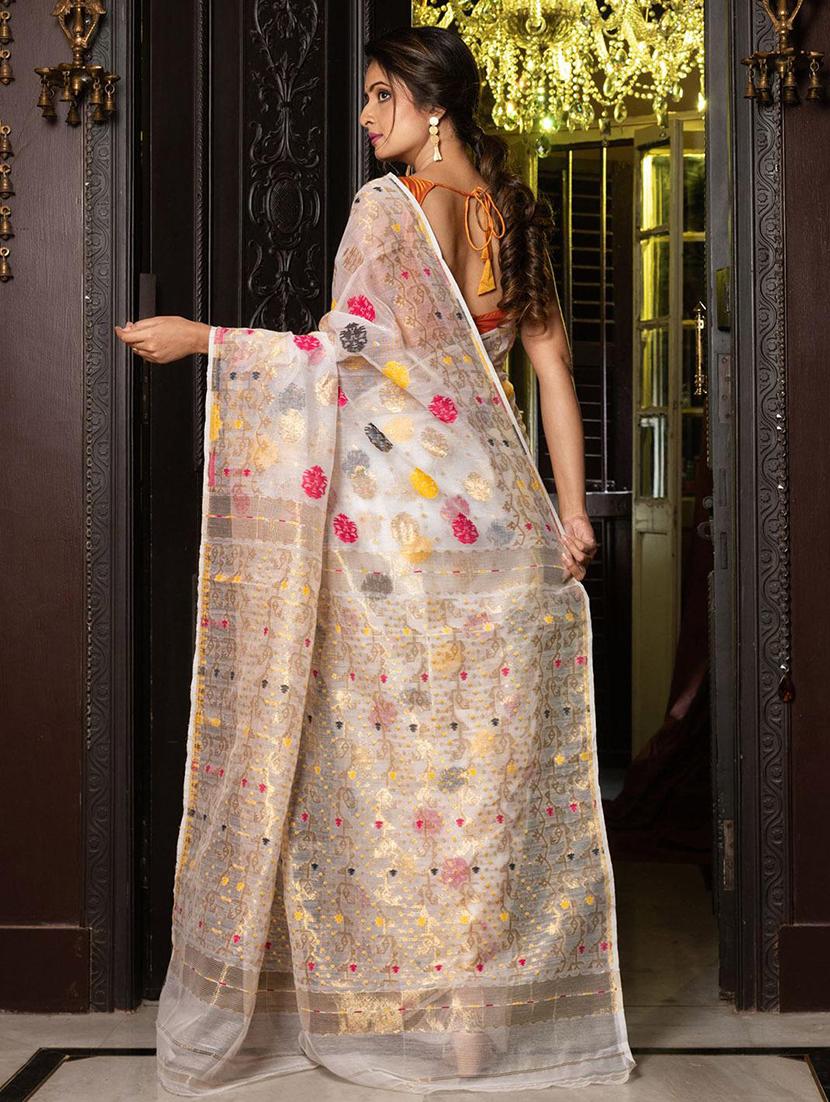 women self design jamdani saree with blouse - 22046104 - Standard Image - 2