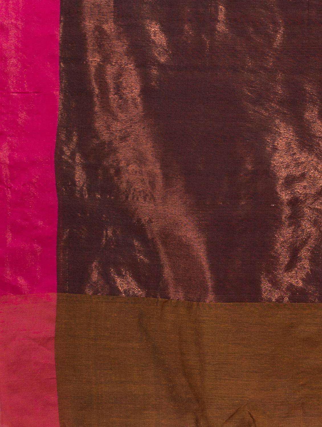 women solid with bordered handloom saree with blouse - 22046135 -  Standard Image - 2