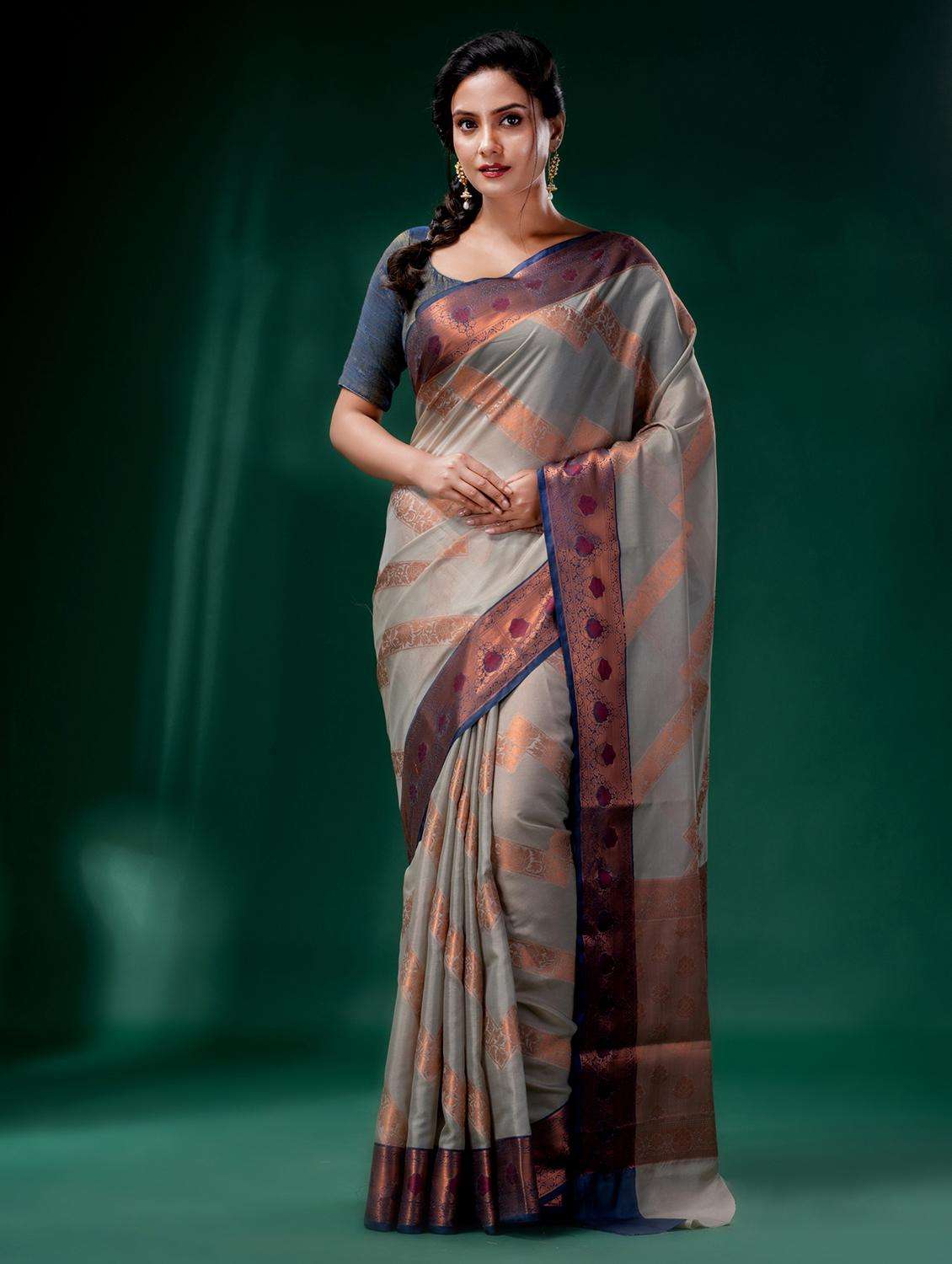 women self design bordered saree with blouse - 22046200 -  Standard Image - 2