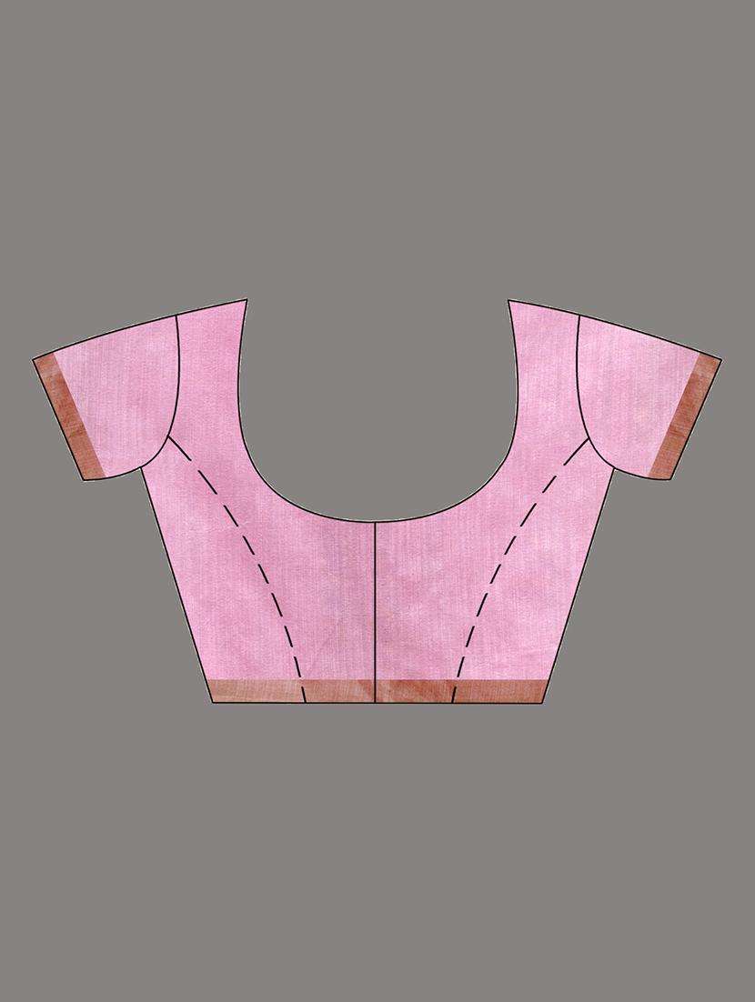 women solid handloom saree with blouse - 22046239 -  Standard Image - 2