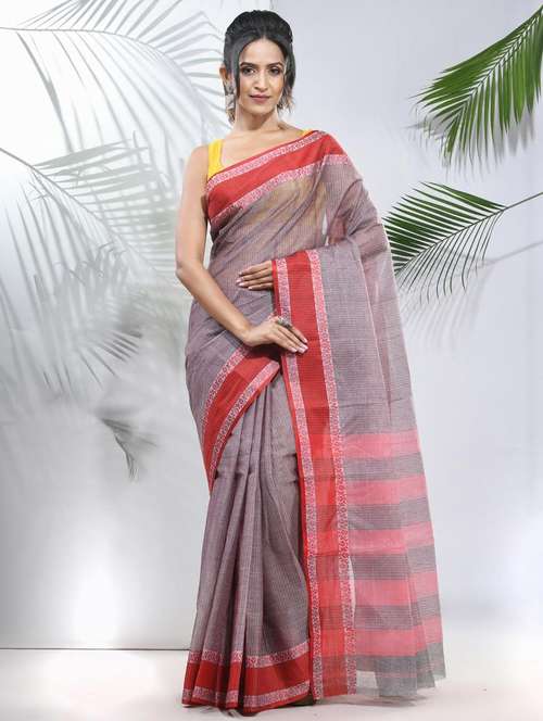 women self design tant saree with blouse - 22046313 - Standard Image - 0