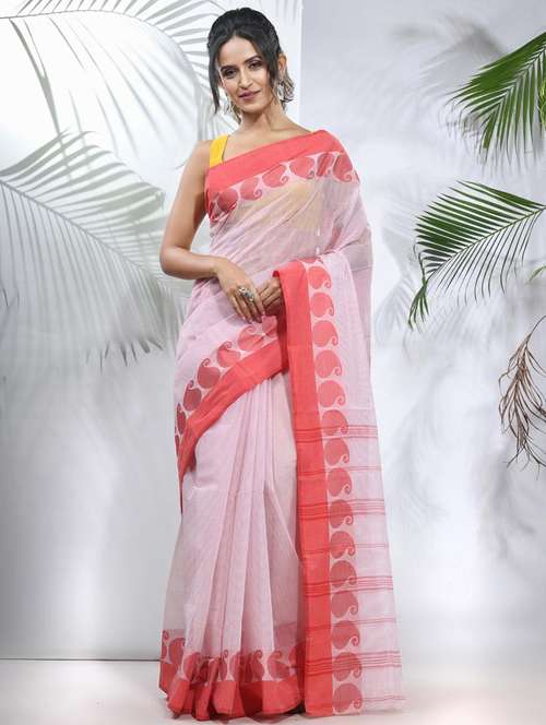 women self design tant saree with blouse - 22046320 - Standard Image - 0