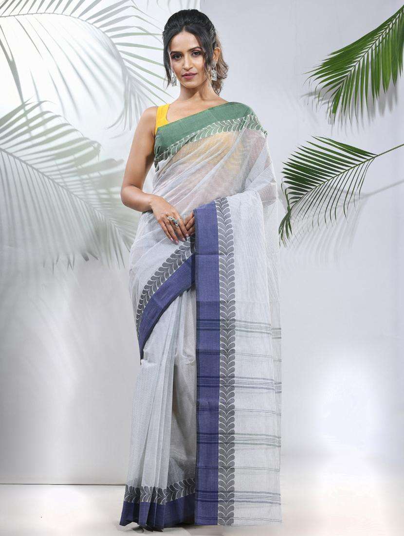 women self design tant saree with blouse