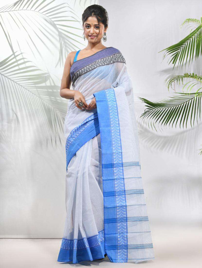women self design tant saree with blouse