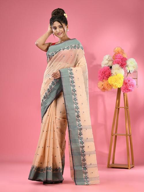 women self design tant saree - 22046347 - Standard Image - 0