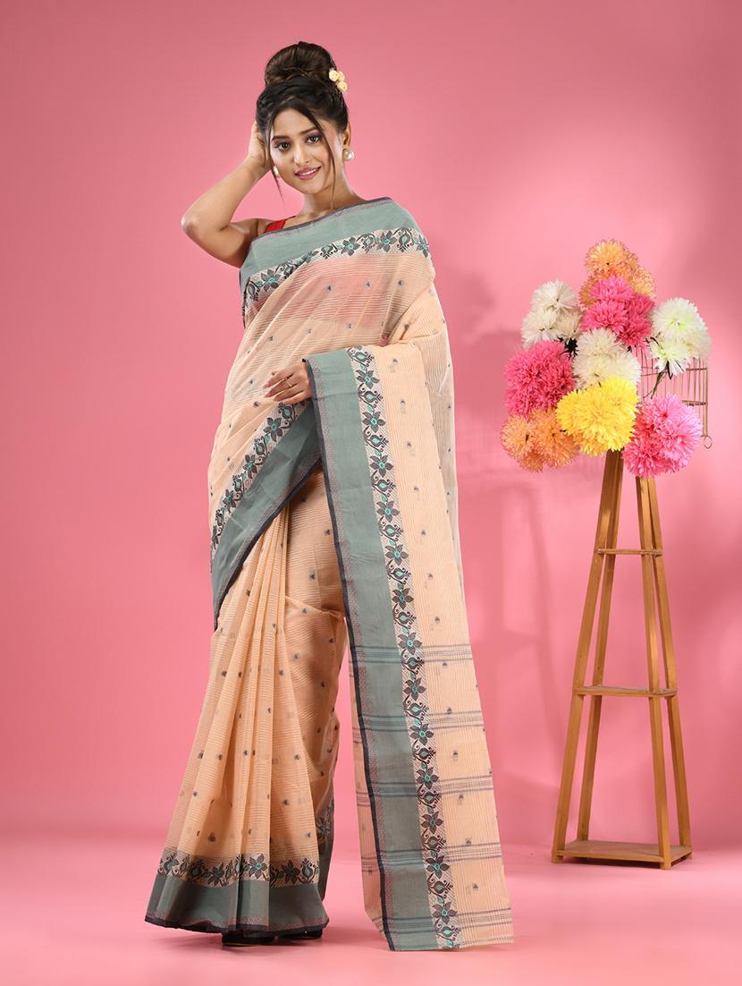 women self design tant saree - 22046347 - Zoom Image - 0