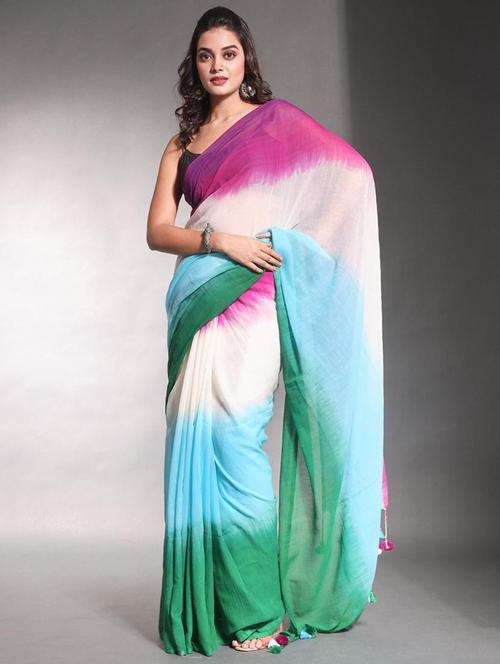 women tie & dye printed saree - 22046389 -  Standard Image - 0