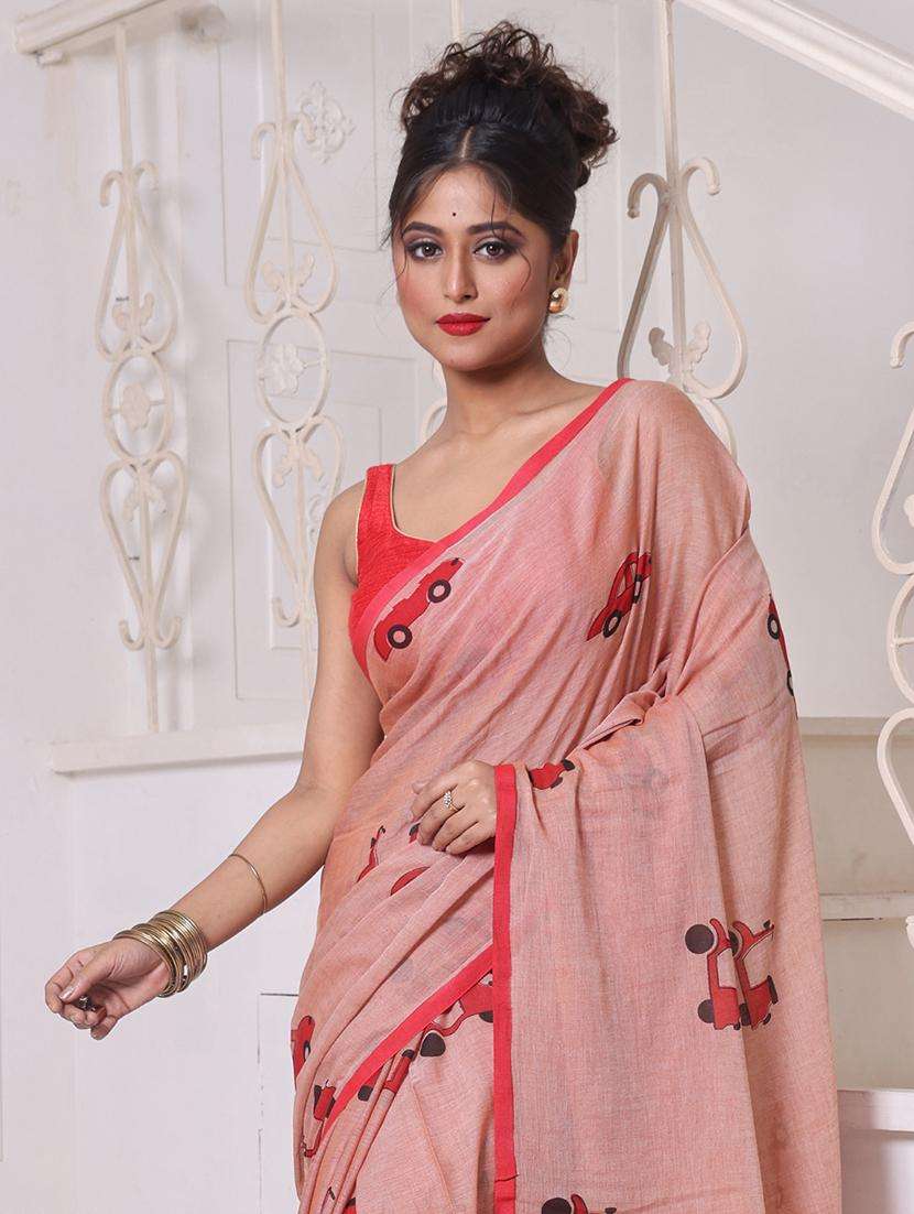 women printed handloom saree - 22046396 -  Standard Image - 2