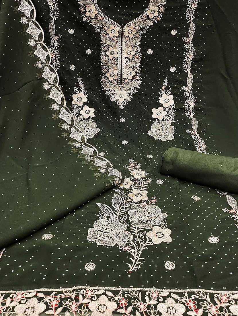 women solid with work embroidered unstitched suit set - 22047823 -  Standard Image - 2