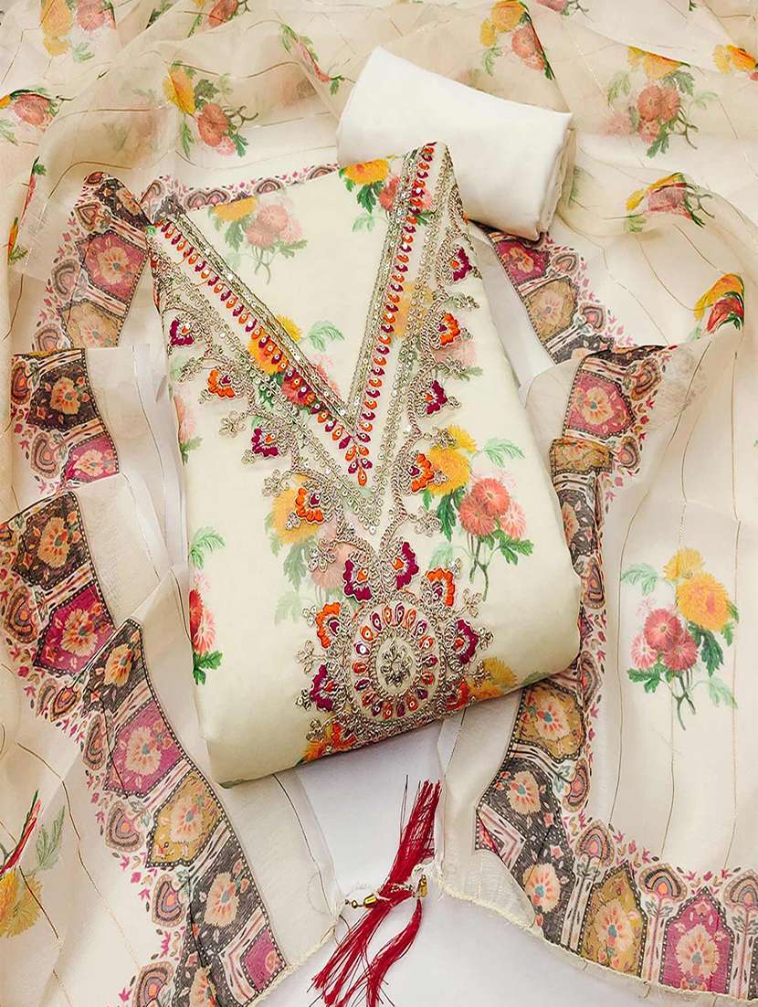 women floral embroidered unstitched suit set