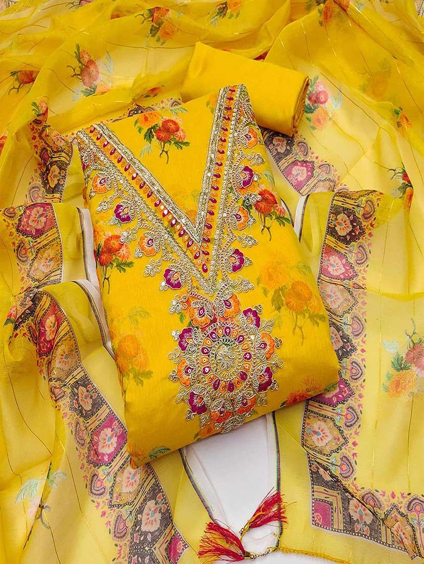 women floral embroidered unstitched suit set