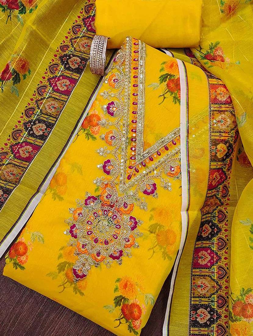 women floral embroidered unstitched suit set - 22047833 - Standard Image - 2