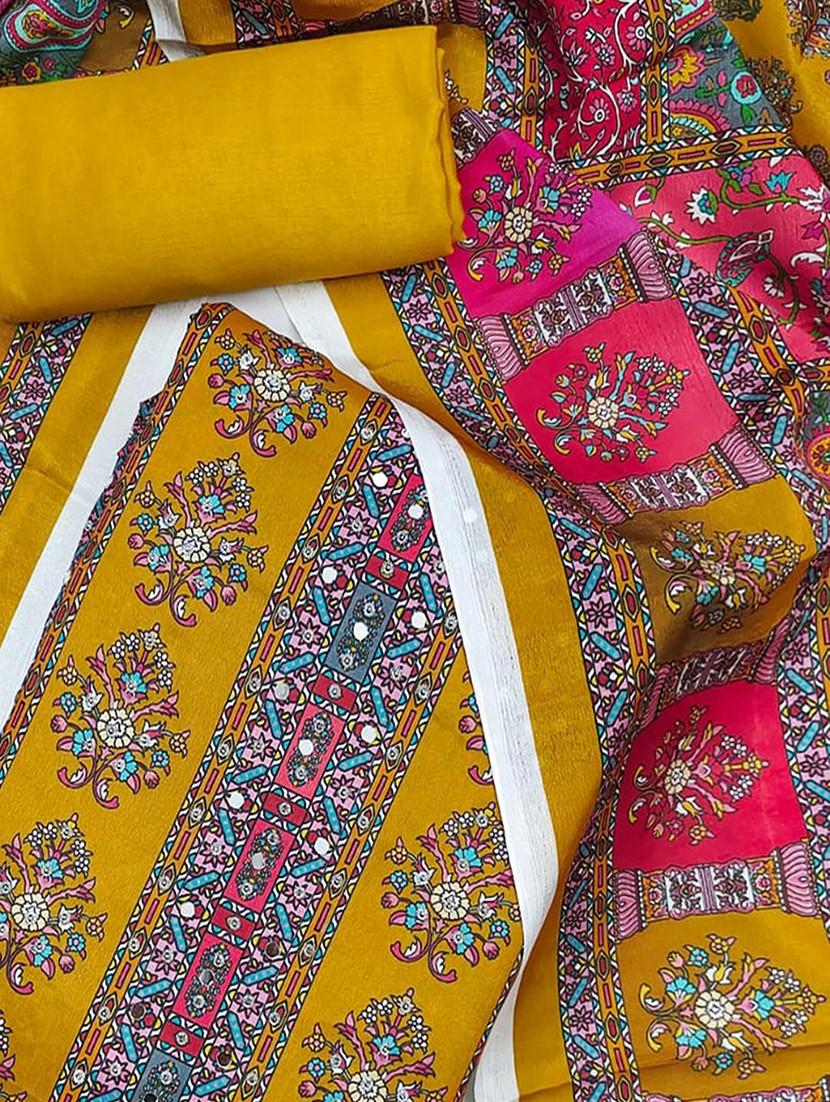 women printed embellished unstitched suit set - 22047836 - Standard Image - 2