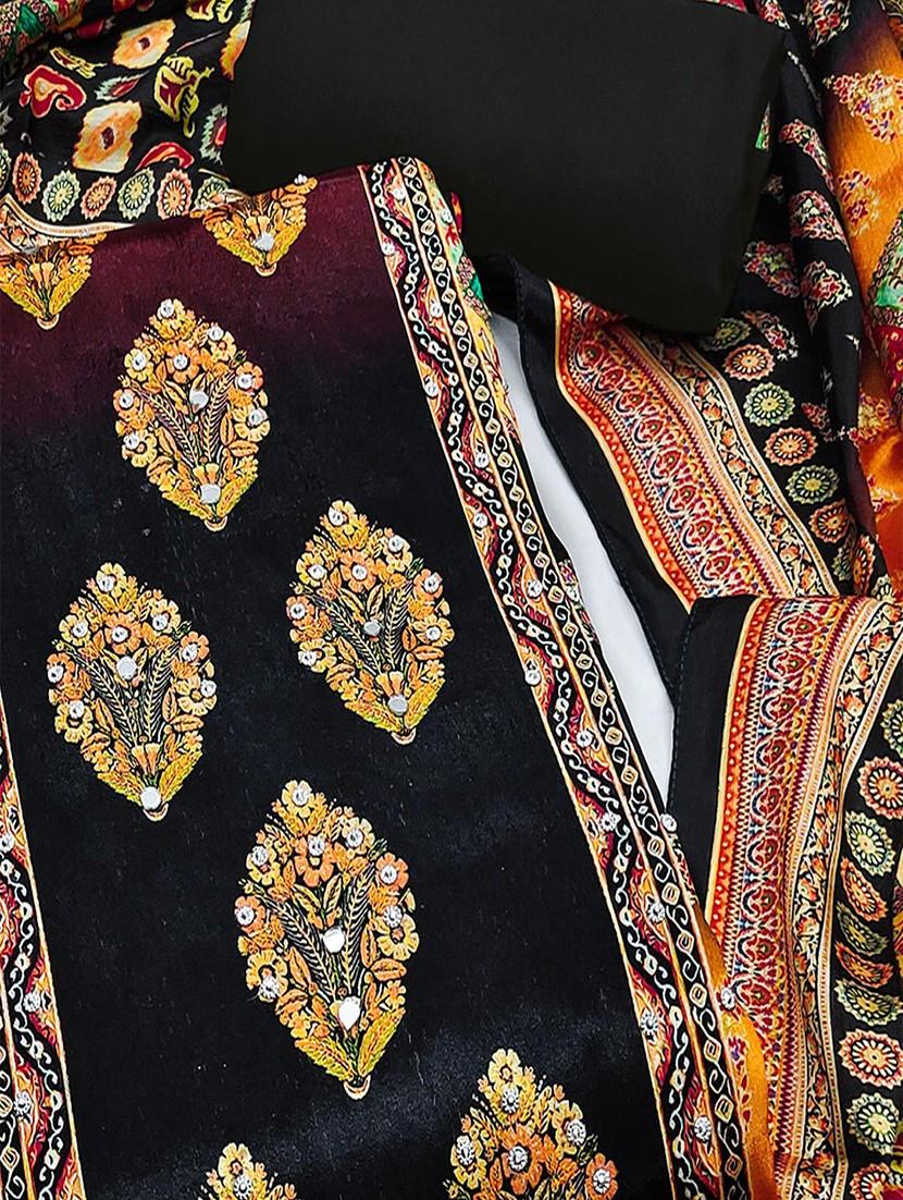 women printed embellished unstitched suit set - 22047841 - Standard Image - 2
