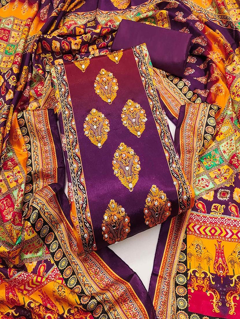 women printed embellished unstitched suit set - 22047844 - Zoom Image - 0