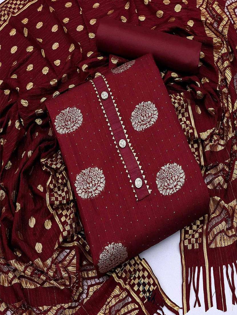 women self design embellished unstitched suit set