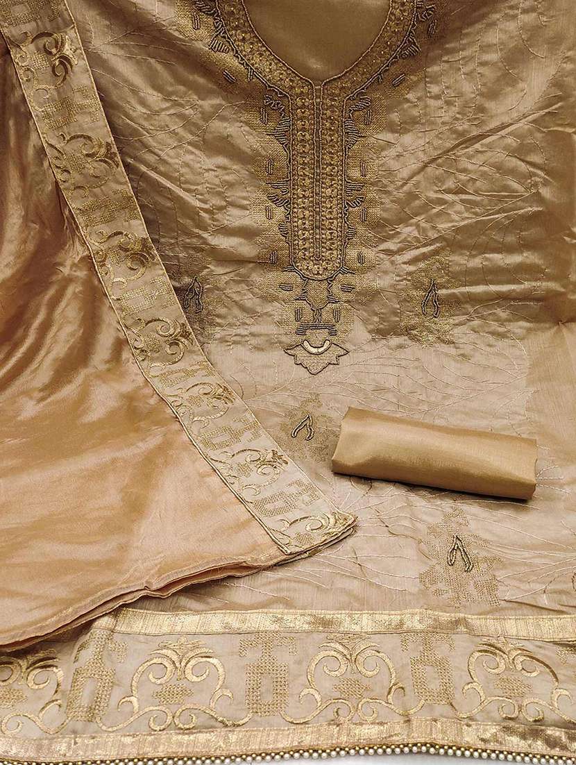 women solid with work embroidered unstitched suit set - 22047858 -  Standard Image - 2