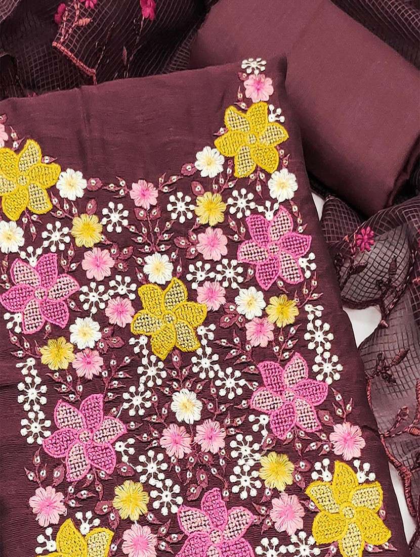 women floral embroidered unstitched suit set - 22047868 -  Standard Image - 2
