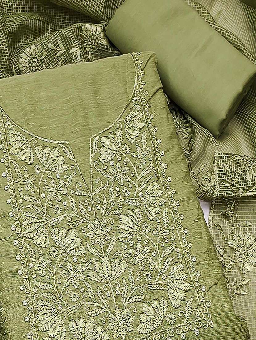 women solid with work embroidered unstitched suit set - 22047872 -  Standard Image - 2