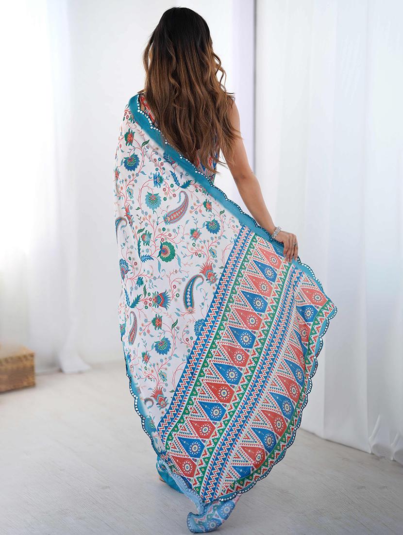 women printed casual wear saree with blouse - 22047964 - Standard Image - 2