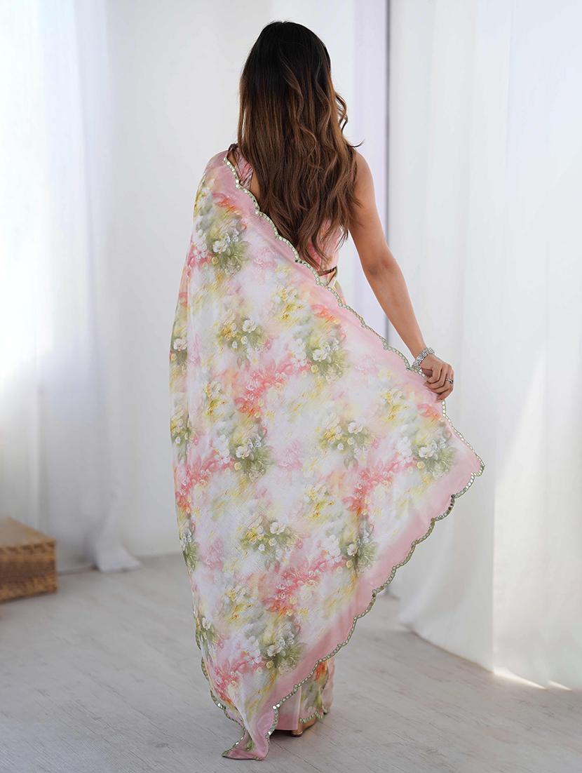 women printed casual wear saree with blouse - 22047965 - Standard Image - 2