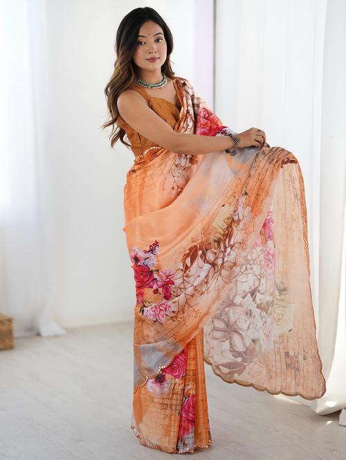 women printed casual wear saree with blouse - 22047971 - Standard Image - 0