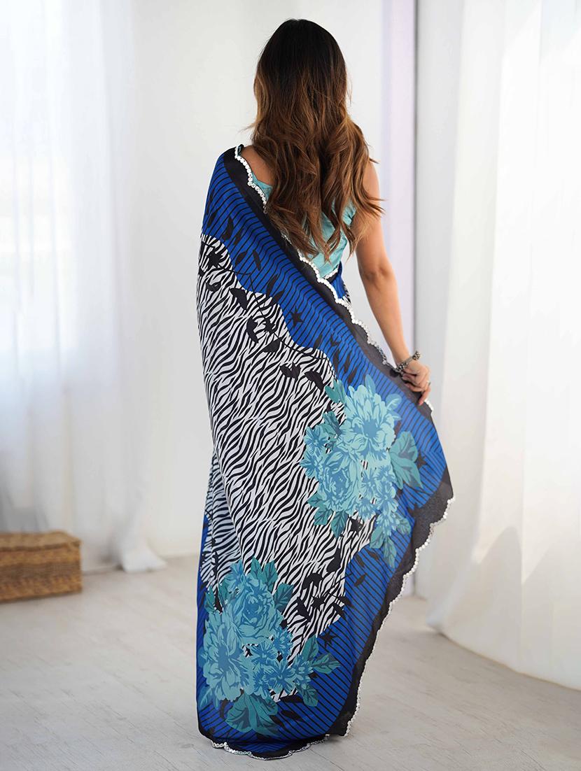 women printed casual wear saree with blouse - 22047978 - Standard Image - 2