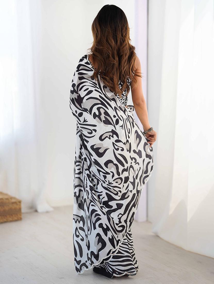 women printed casual wear saree with blouse - 22047985 - Standard Image - 2