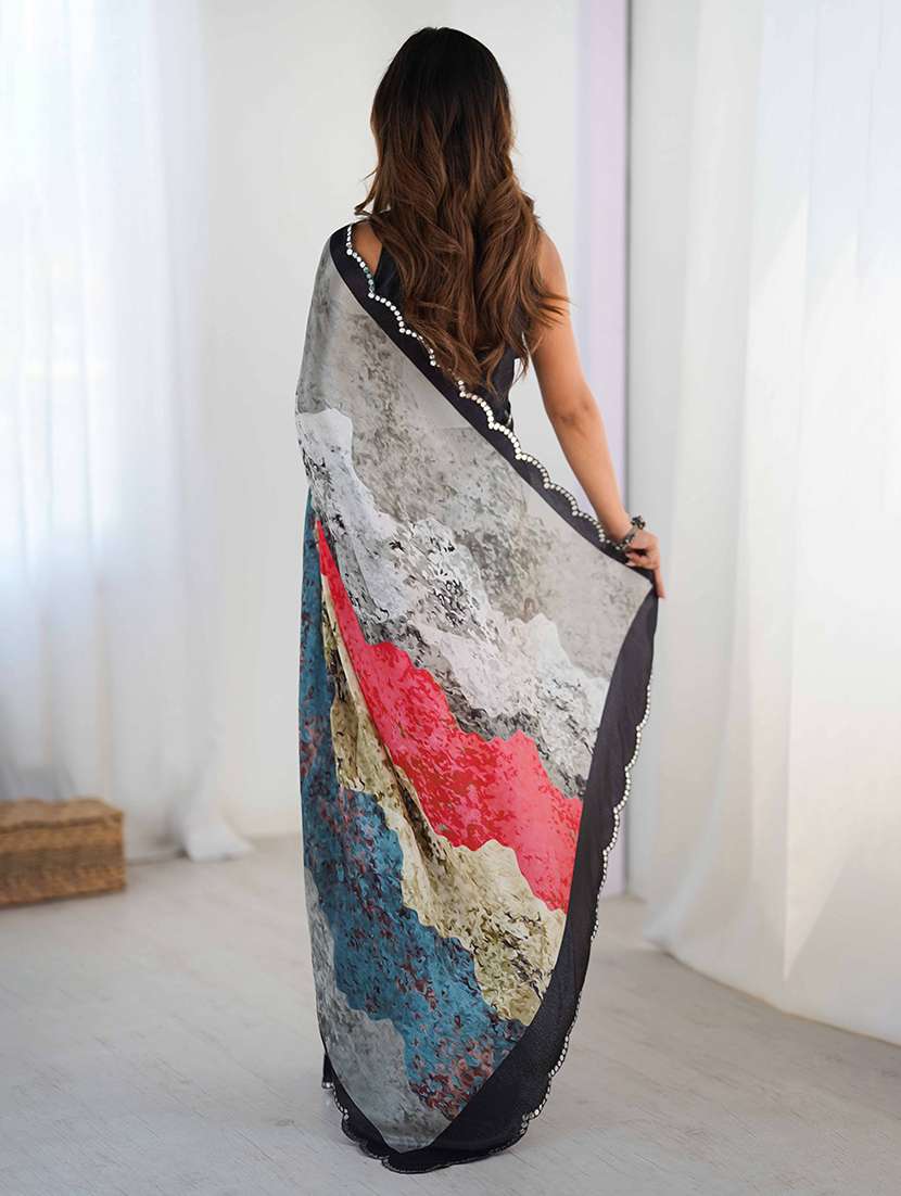 women printed casual wear saree with blouse - 22047988 - Standard Image - 2
