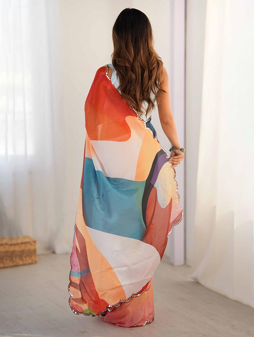 women printed casual wear saree with blouse - 22047989 - Standard Image - 2