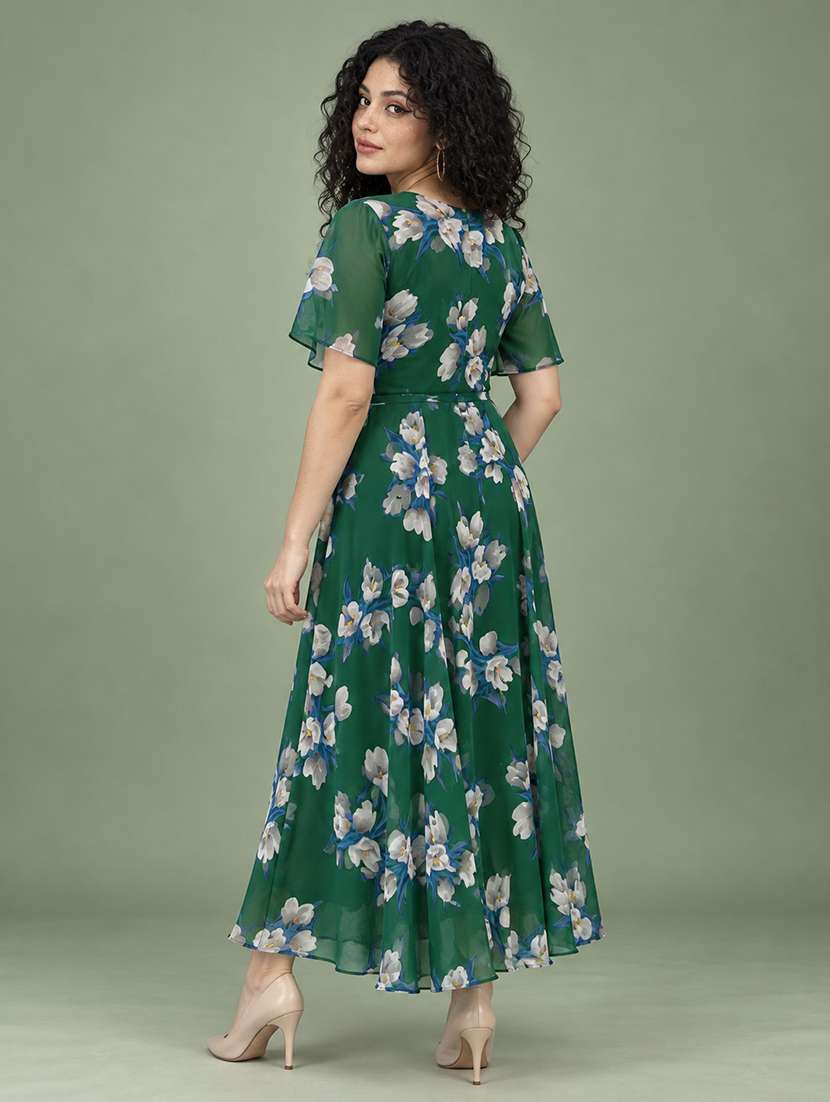 Women Floral Print Bell Sleeve Fit & Flare Dress - 22048031 -  Standard Image - 2