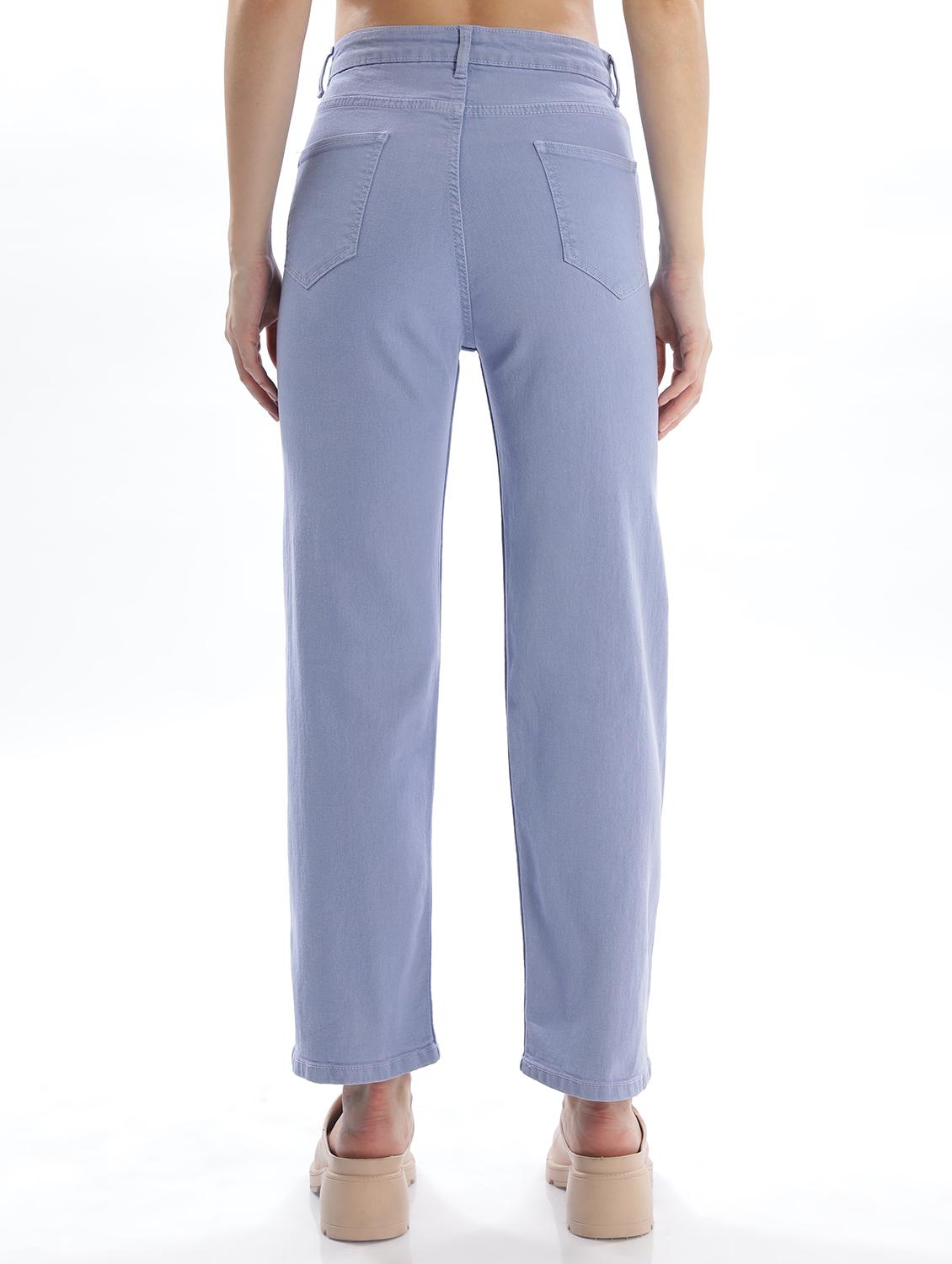 women solid high rise staright fit jeans - 22048047 - Standard Image - 2