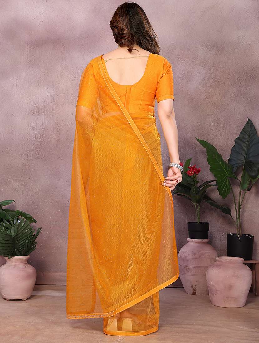women solid with work embellished saree with blouse - 22048137 -  Standard Image - 2