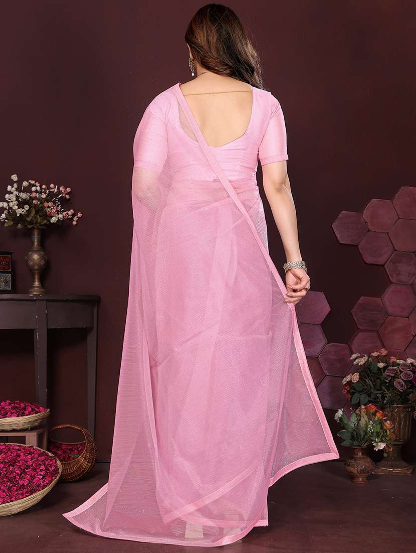 women solid with work embellished saree with blouse - 22048146 -  Standard Image - 2