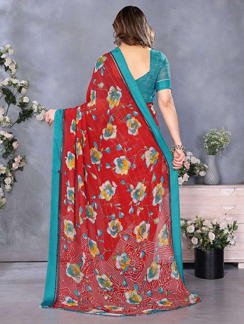 women printed casual wear saree with blouse - 22048153 -  Standard Image - 2
