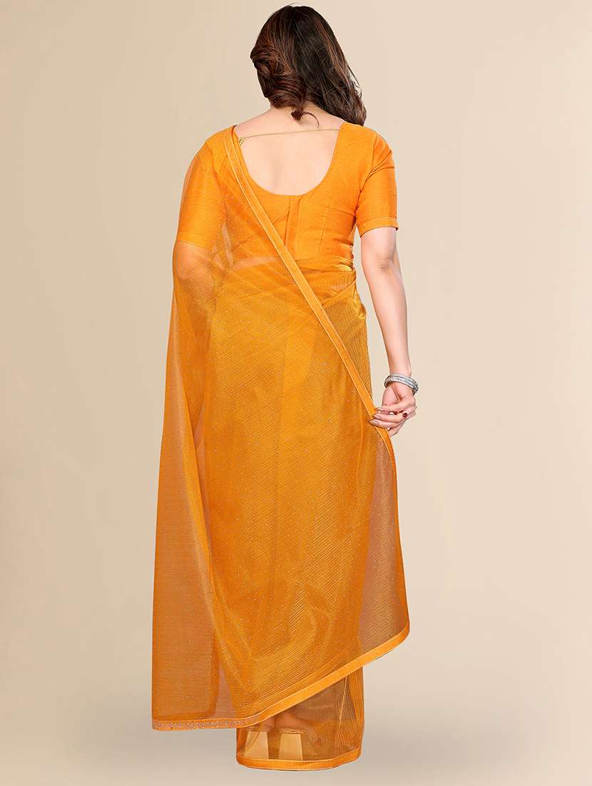women solid with work embellished saree with blouse - 22048157 -  Standard Image - 2