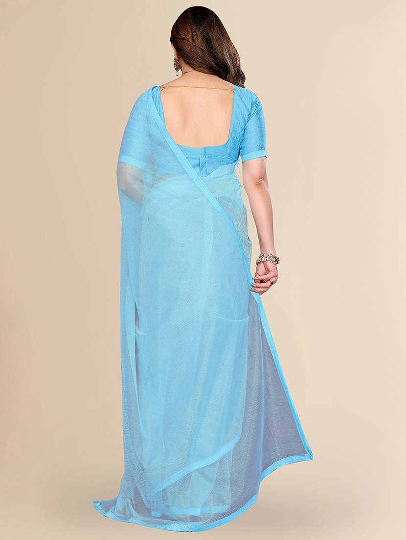 women solid with work embellished saree with blouse - 22048159 -  Standard Image - 2