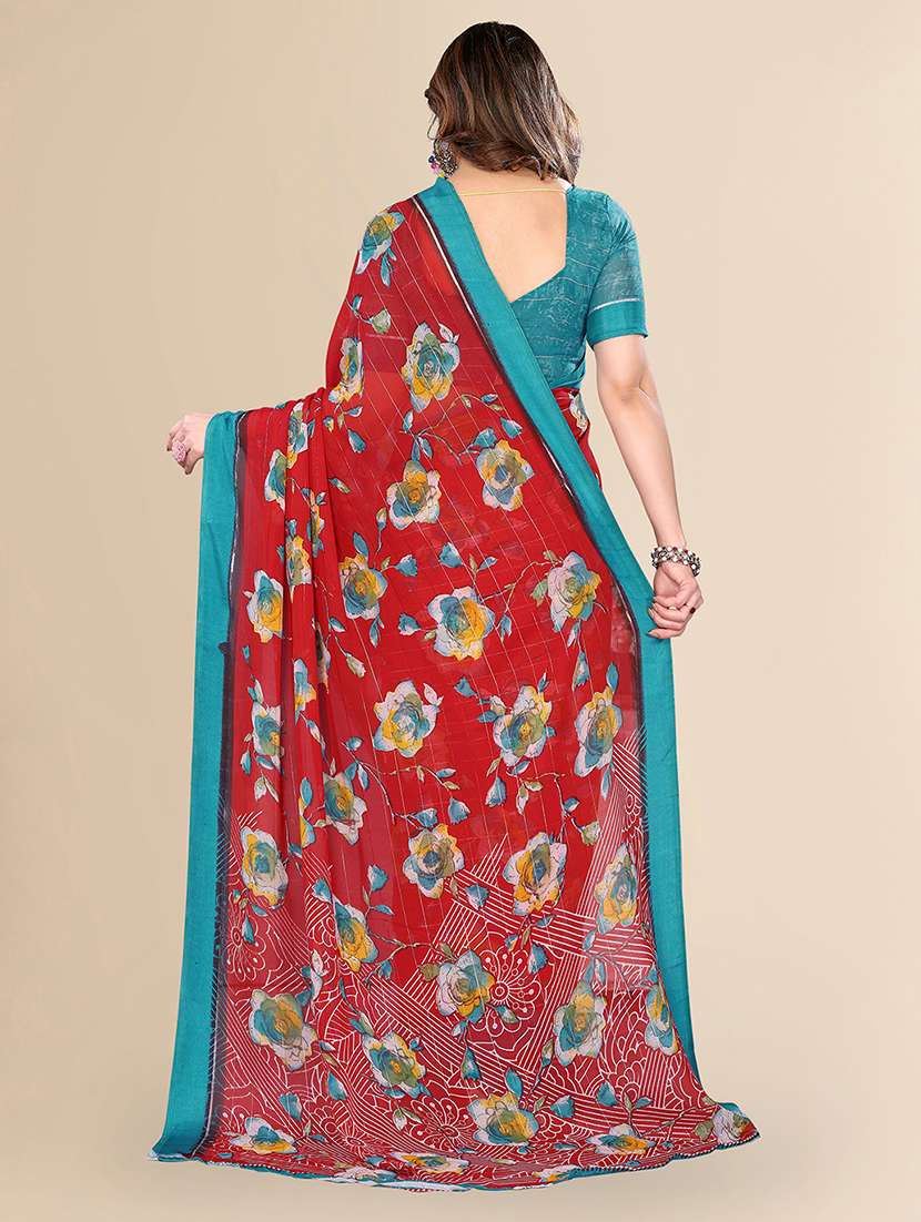 women printed casual wear saree with blouse - 22048173 -  Standard Image - 2