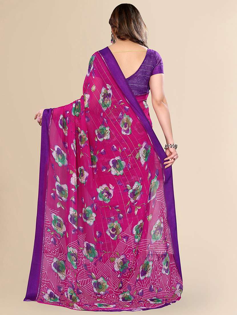 women printed casual wear saree with blouse - 22048175 -  Standard Image - 2