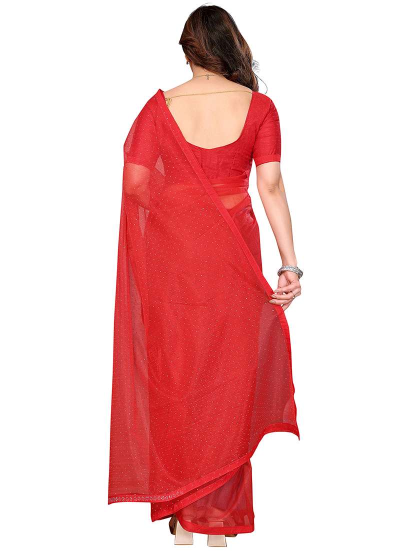 women solid with work embellished saree with blouse - 22048178 -  Standard Image - 2