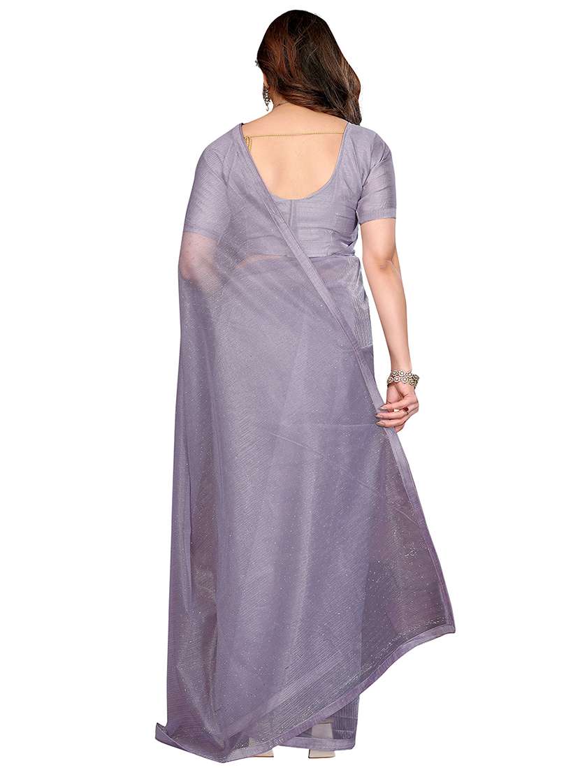 women solid with work embellished saree with blouse - 22048182 -  Standard Image - 2