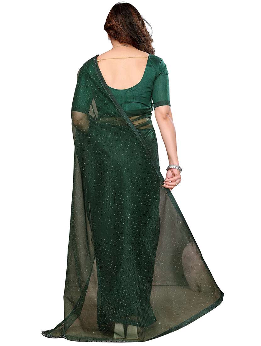 women solid with work embellished saree with blouse - 22048185 -  Standard Image - 2