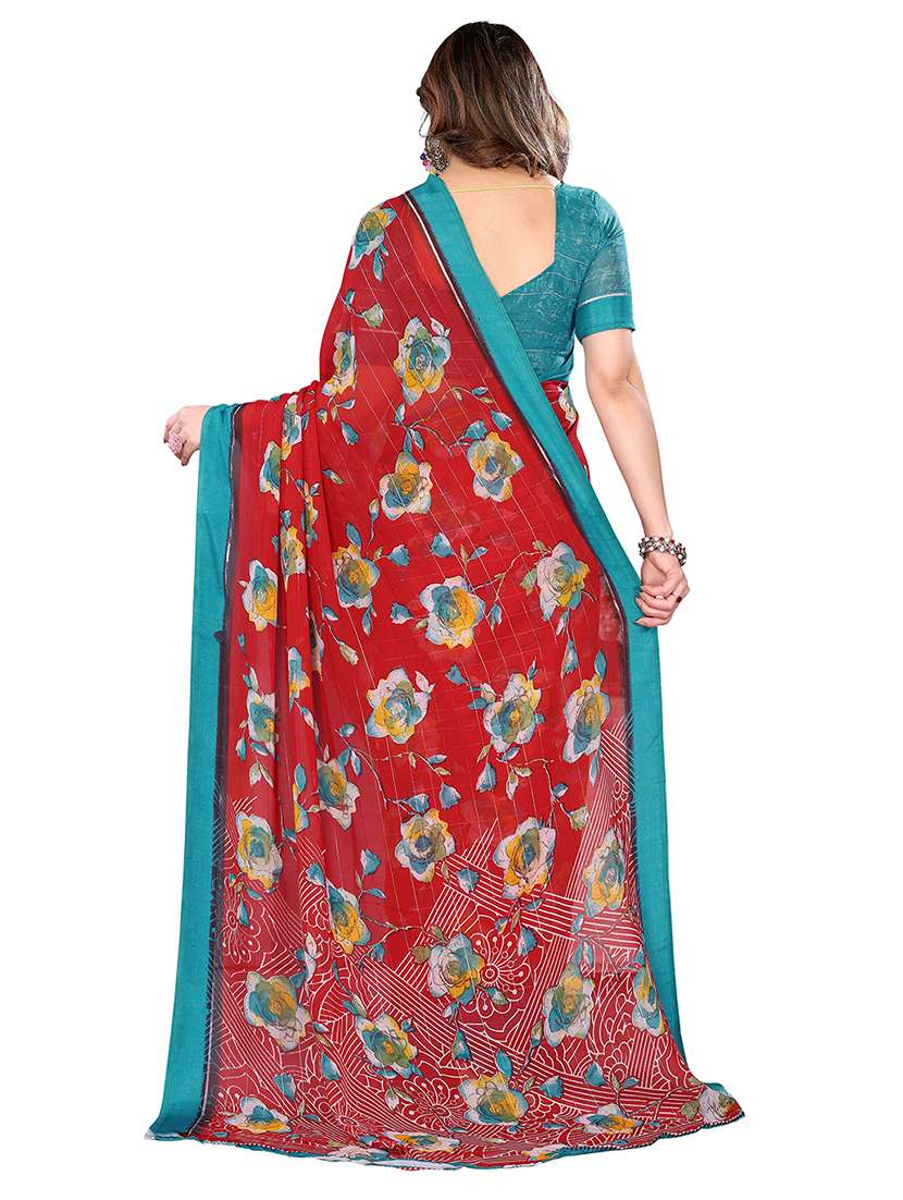 women printed casual wear saree with blouse - 22048193 -  Standard Image - 2